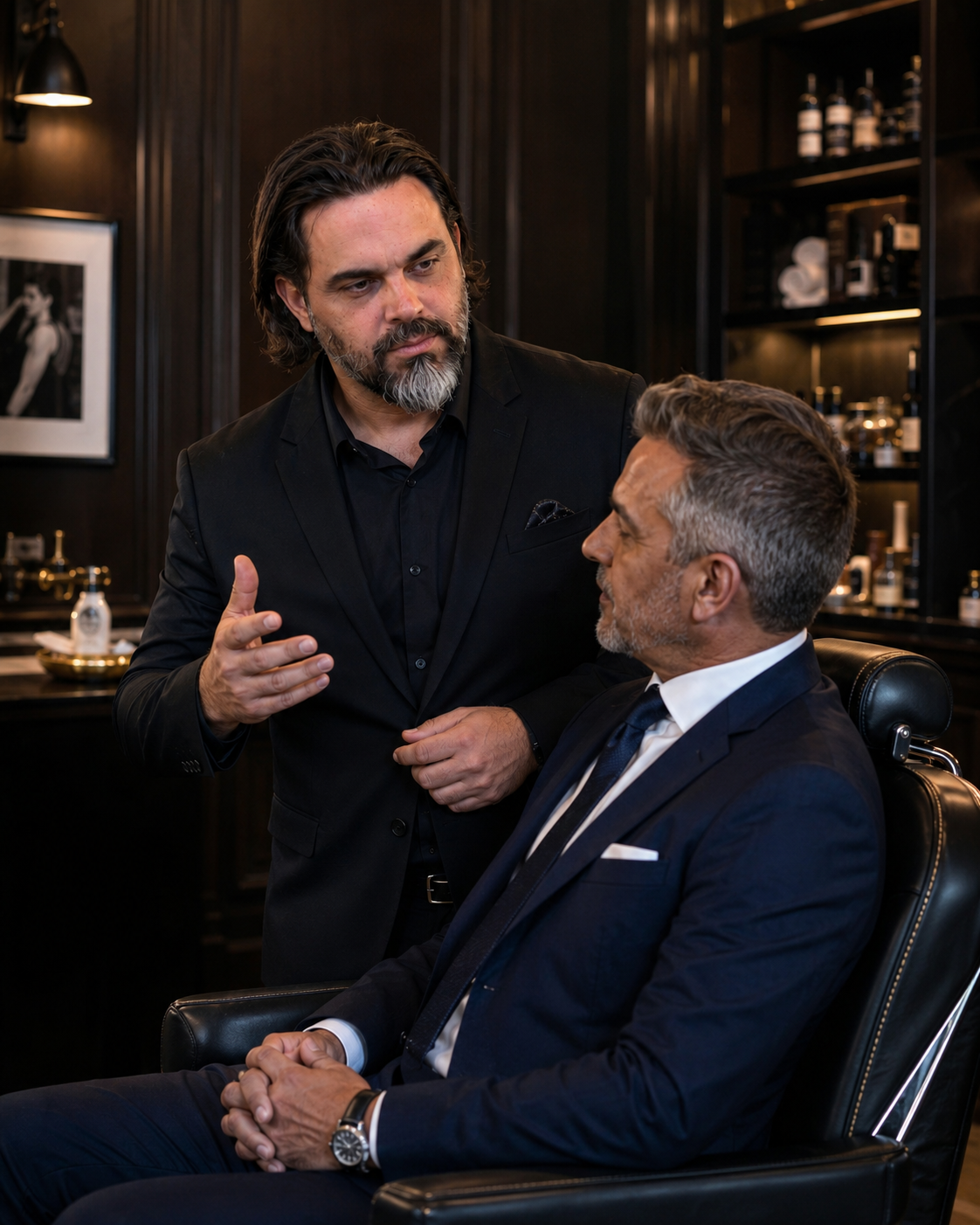 Barber craft — scissors and precision at work